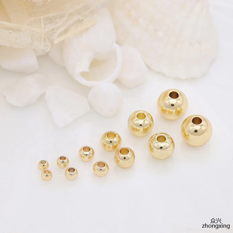 
Wholesale 1000pcs/bag Accessories Copper Beads for Necklace Bracelet Making 14K Gold Spacer Beads 
