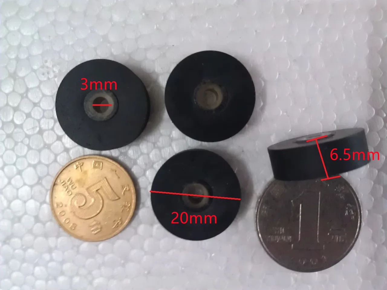 pressure rubber wheel  3mm*20mm*6.5mm pinch rollers