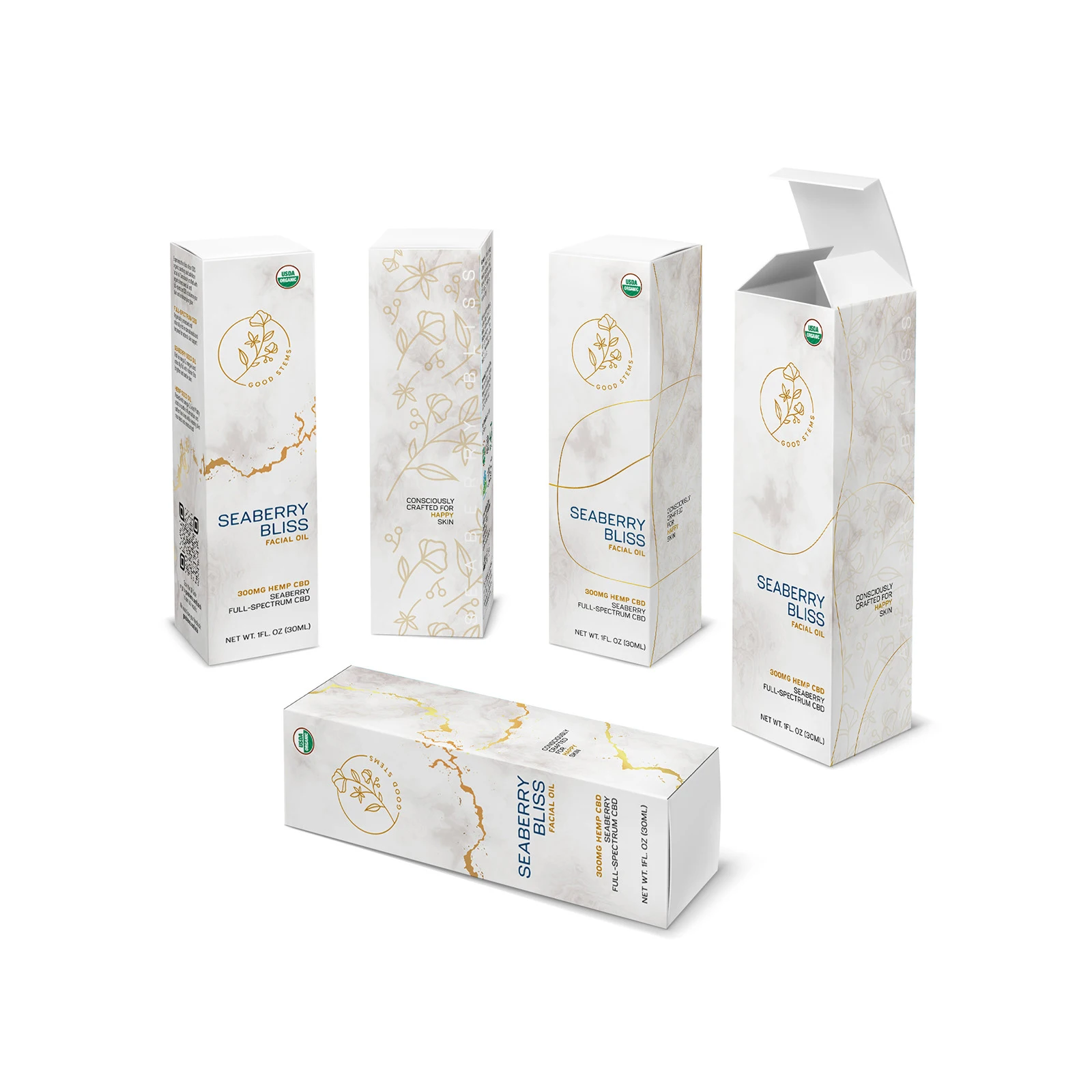 Eco-Friendly Custom Logo Folded Card Paper Carton Packaging Kraft Small Box Beauty Lipstick Cosmetic Bottle Serum Gift Packaging