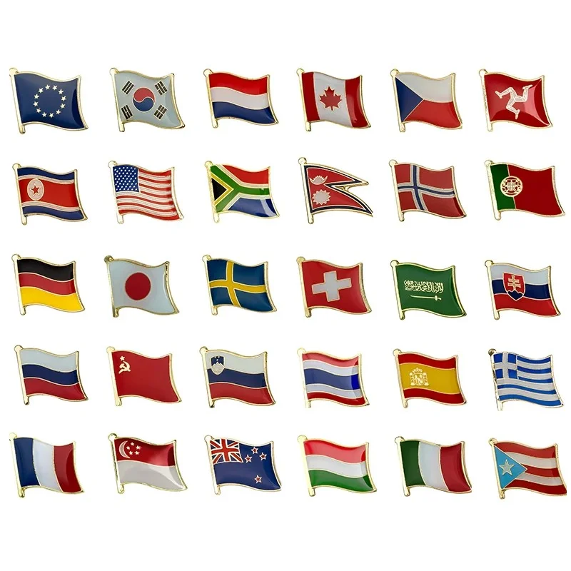 Flag Pin Custom Metal Personalizado Soft Lapel Magnetic Badge Black Nickel Plating Hard Customised Japanese Enamel Pin