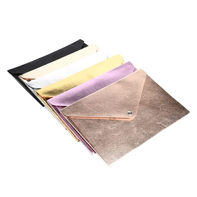 
Office Wallet File Folder Leather Envelope Leather Button File Folder 