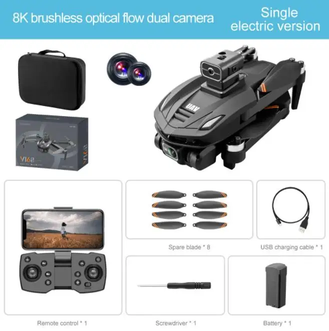 V168GPS Automatic Return HD 8K Aerial Photography Brushless Intelligent Obstacle Avoidance Drone Remote Control Aircraft