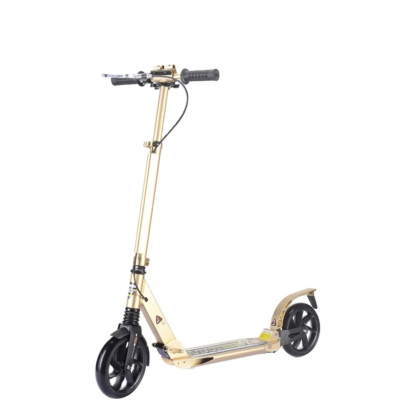 Folding Kick Scooters for Adults Kids  Teenagers with Discbrake Handbrake Dual Suspension City Scooter for Kids Ages 8-12