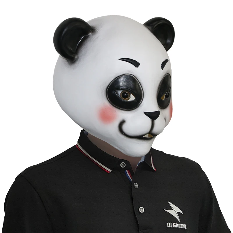 Custom Realistic Animal Full Head Mask Halloween Cosplay Panda Hero Mask Latex Cute Customizable Animal Mask