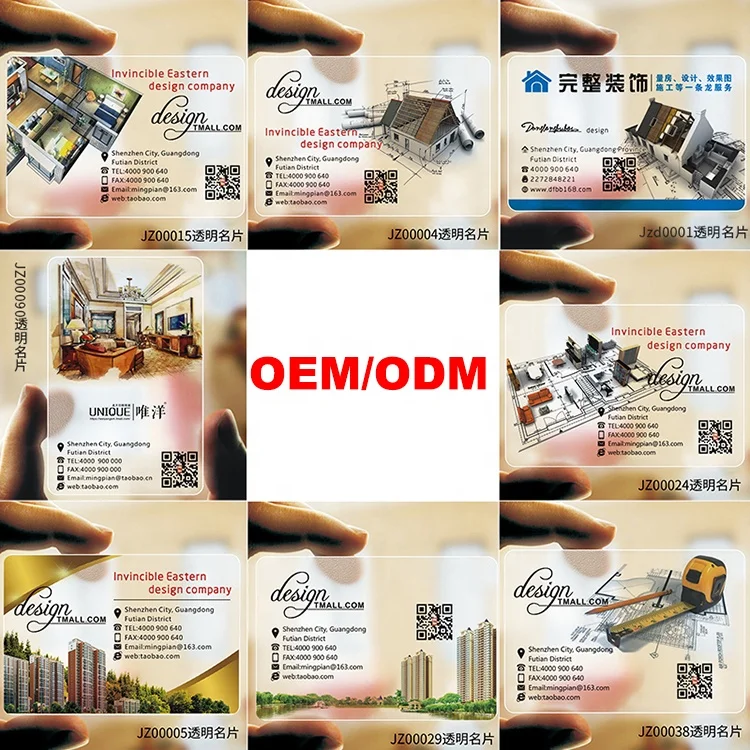 Manufacturer Wholesale Custom Pvc Plastic Business Card Printing Free Design Transparent Plastic Business Cards With logo
