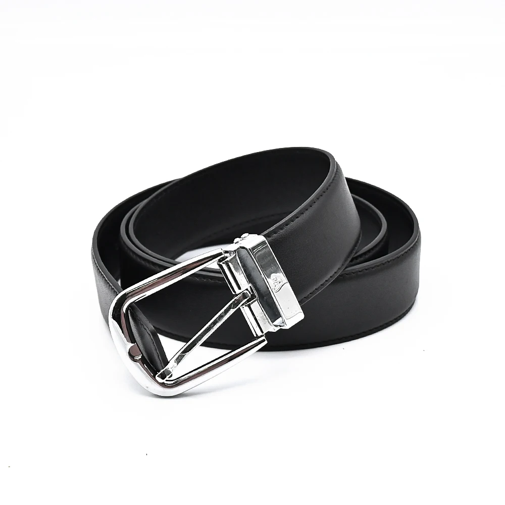 Luxury Professional Custom Man Black Adjustable Pin Buckle Genuine Cow Leather Golf Jeans Waist Belts For Men