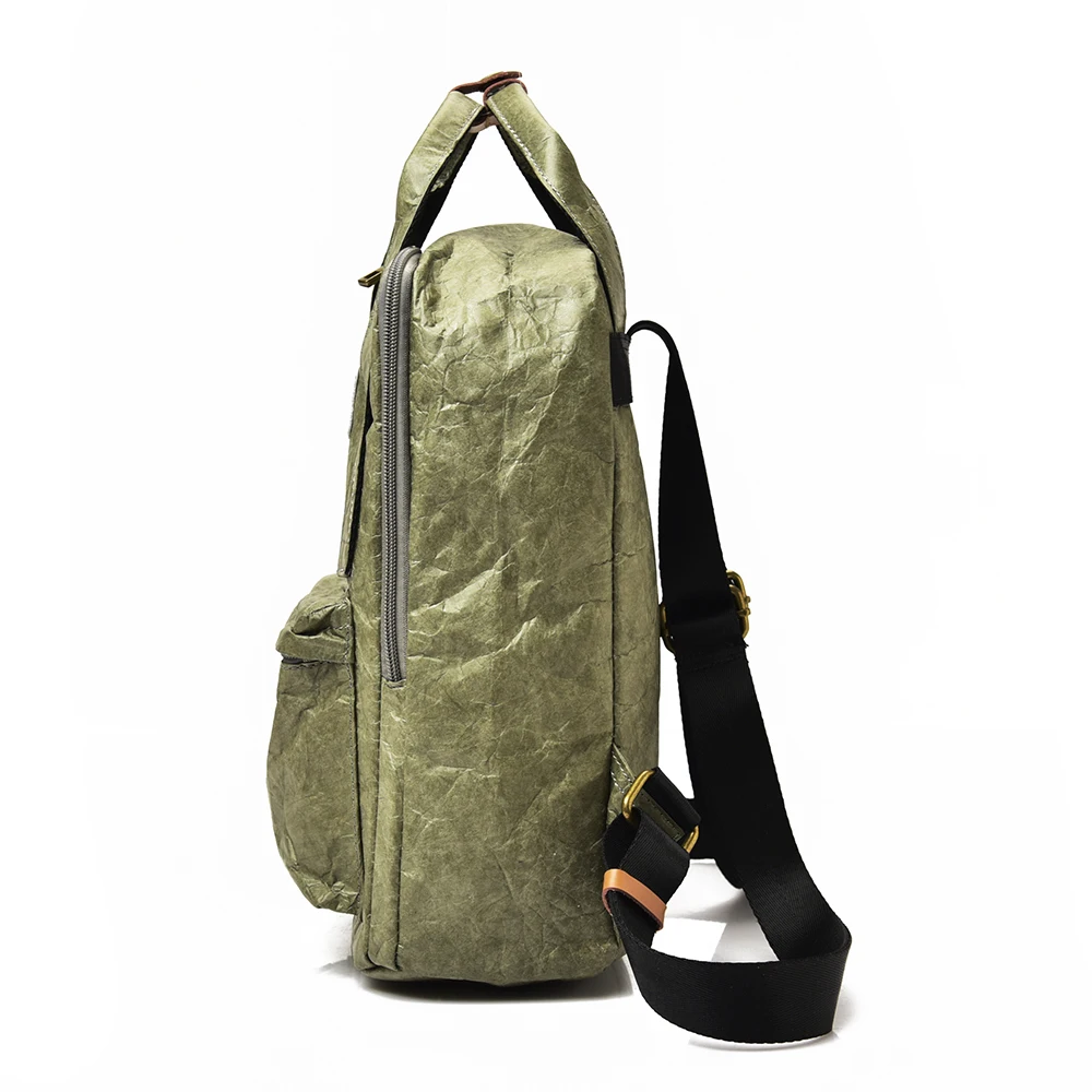 New waterproof travel wax tyvek kraft paper backpack school bag