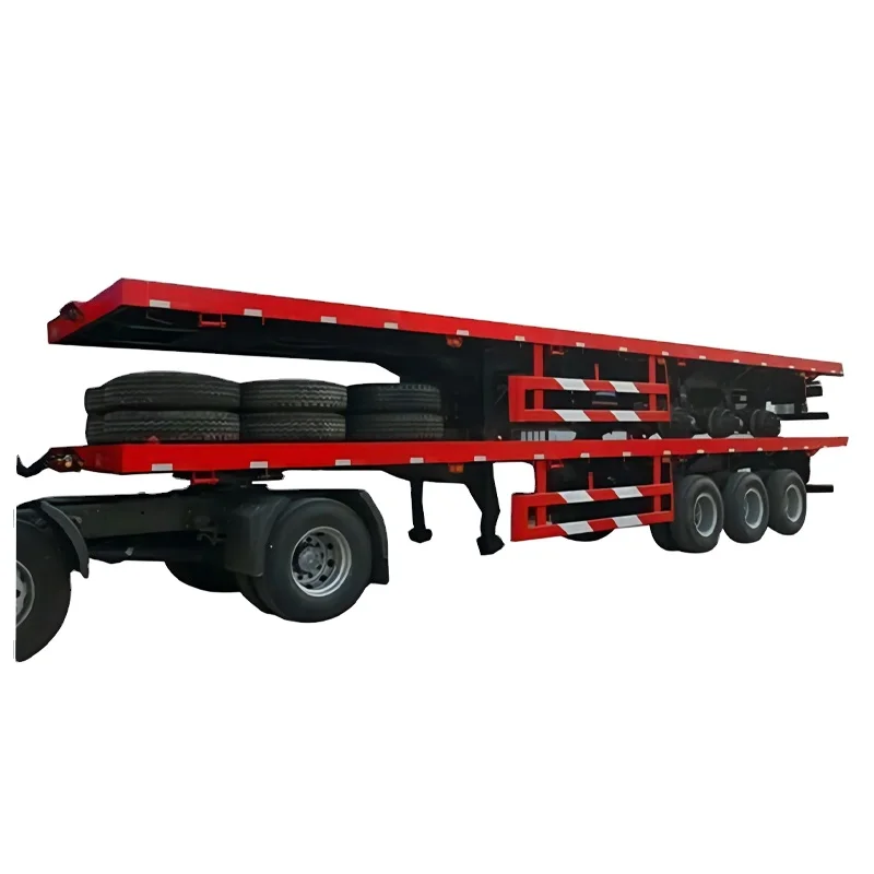 China 40 Feet Container Transport Flat Bed Trailer 3 axle Flatbed Semi Trailer with Low Price