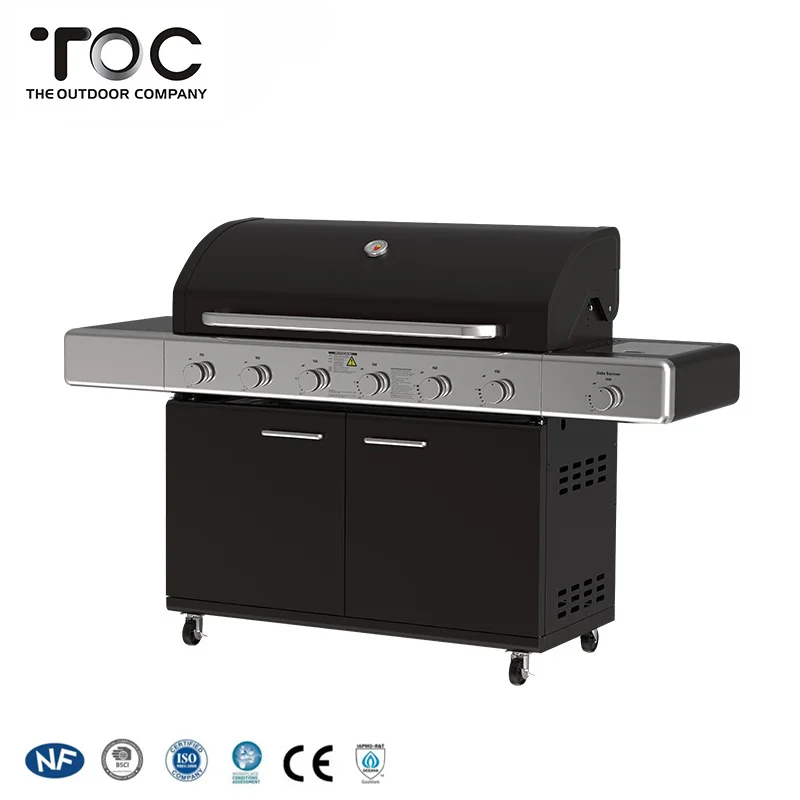 Professional Outdoor Stainless Steel CRS With Black Powder Coated Gas BBQ Grill