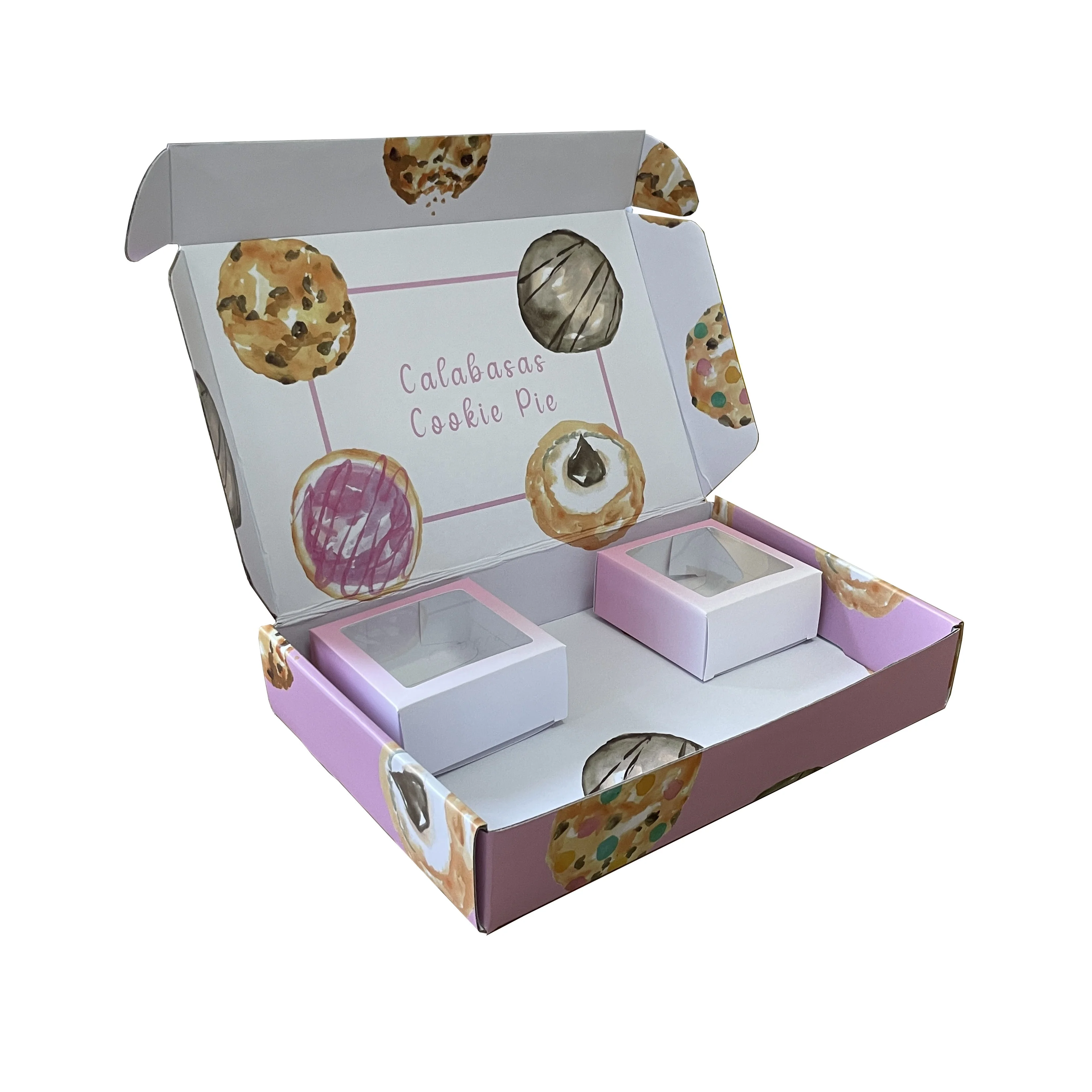 New Design Wholesale Reasonable Good Price Wholesale Custom Cardboard Printed Logo Pink Paper  Cookie Box