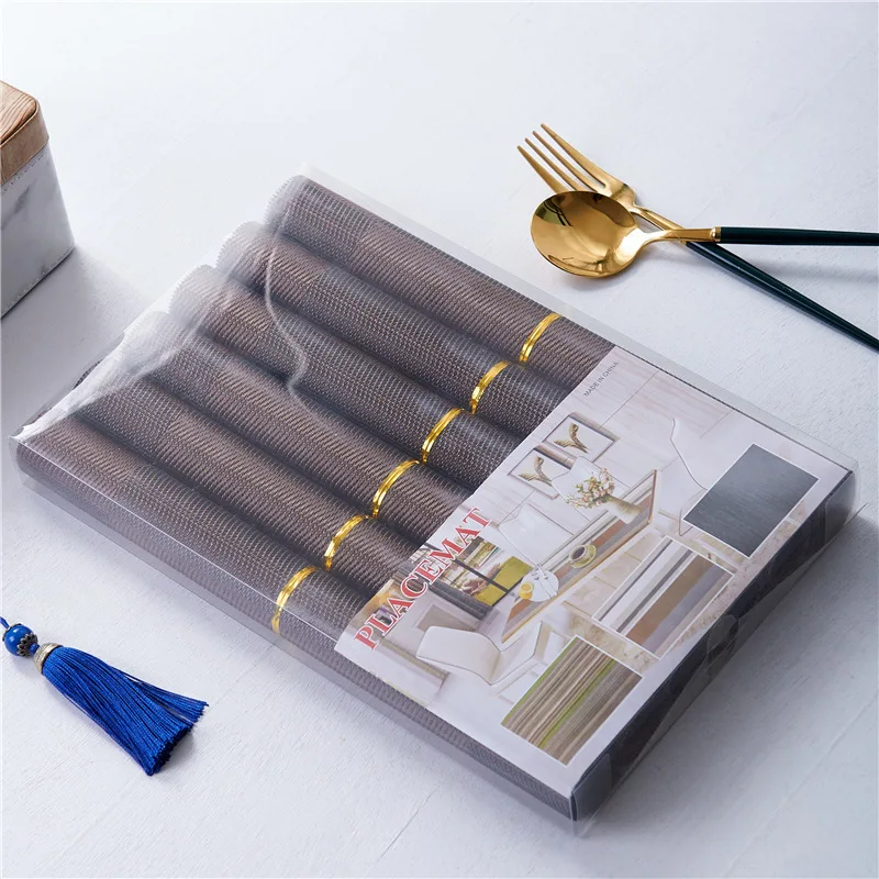 4 или 6 шт. в упаковке столовых приборов столовые приборы маслостойкие термостойкие водонепроницаемые виниловые Тканые Салфетки Из ПВХ