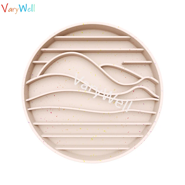 2024 buttercream hue beach wave beige Interactive BPA-Free Silicone Lick Bowl Dog Slow Feeder Bowl for Dogs for Healthy Eating