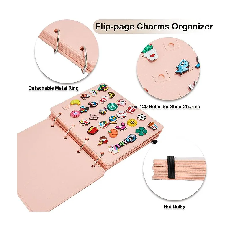 XR Croc Charm Holder Shoe Charms Collector Diy Hole Shoe Accessories Storage Pad Portable Storage Book Fully Organized