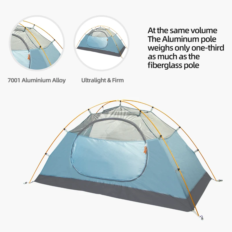 Ultralight Camping Tent Aluminium Pole Outdoor Family Tent Hiking Yurt Double Layer Professional Waterproof Single Tent 1 Person