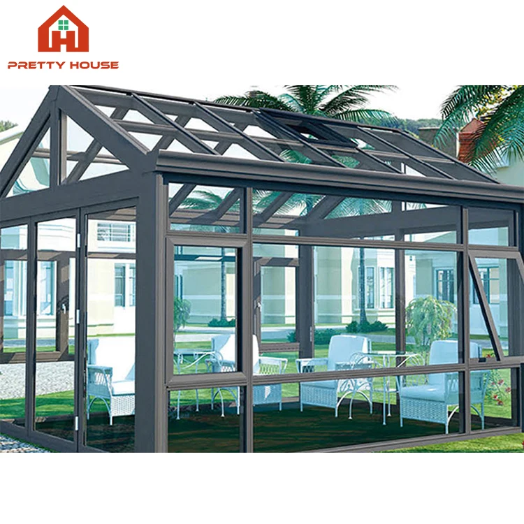 Sunroom motorized glass sliding roof houses slant
