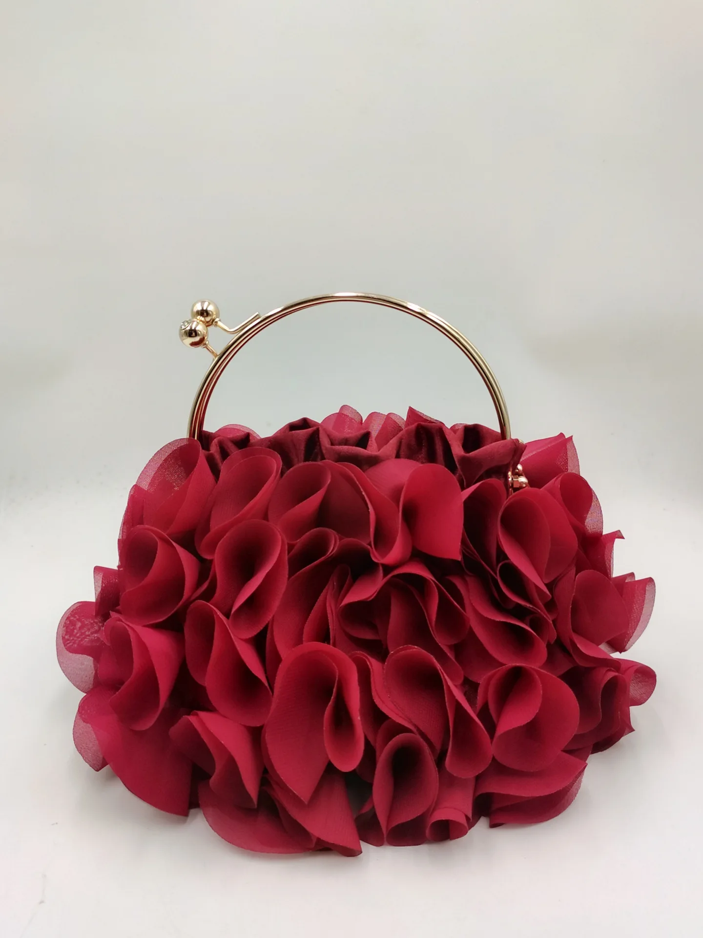 Women Wedding Clutch Evening Clutch Bag Flower Purse Handbag Apricot Party chain Shoulder Bag Females Clutches
