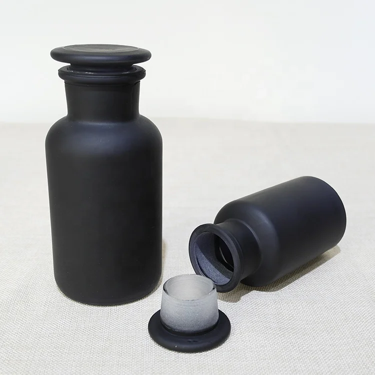 250ml/500ml Black apothecary jar,wholesale glass apothecary jars