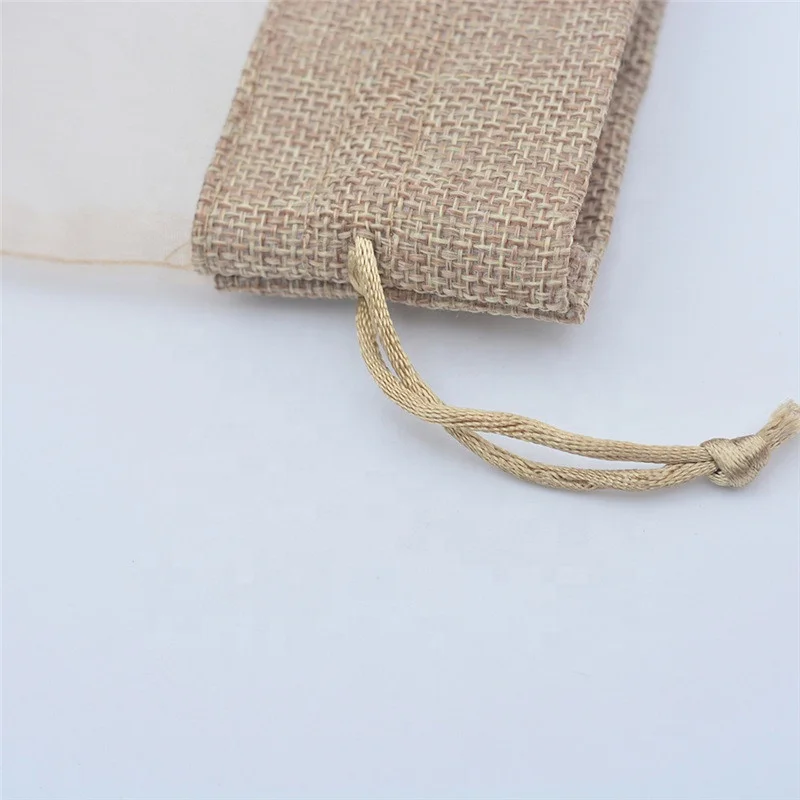 10x14cm Jute Burlap Gift Packaging Bags Jute Gift Bags For Wedding Party Favors Coffee Tea Makeup Jewelry Packing