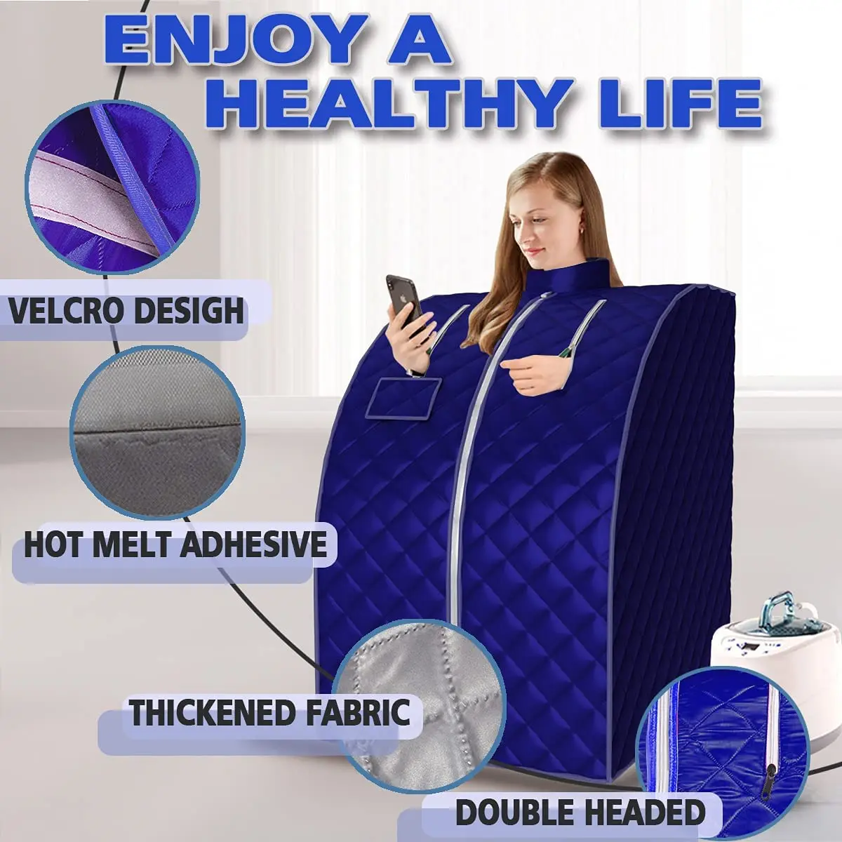 Portable Saunas for Home Sauna Portable Personal Steam Sauna Spa Watt Steam Generator Foldable Chair Spa for Relaxation Foldable