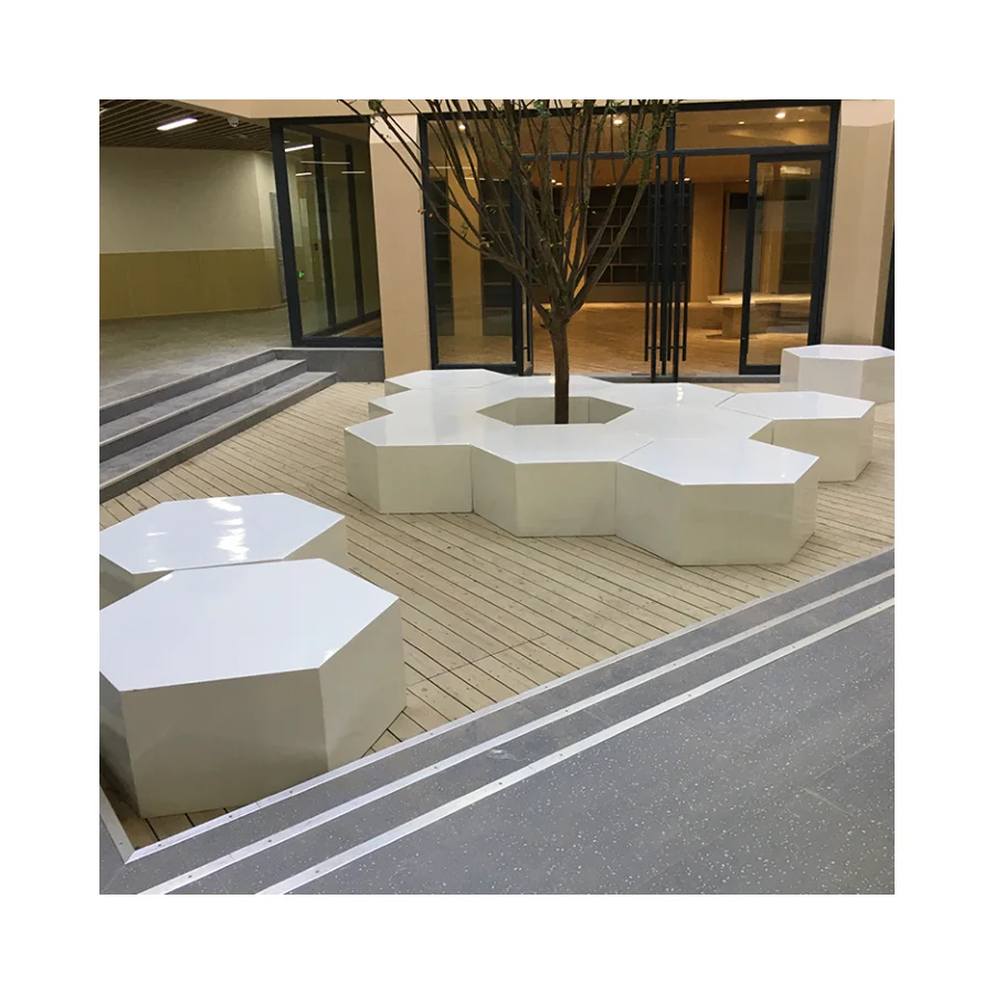 Hexagonal Stool Flower Pot Chair Custom Made Commercial Furniture Chaise Garden Outdoor Waiting Chair