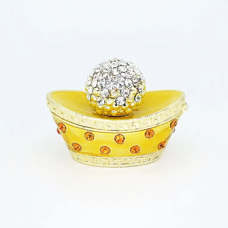 Chinese Style Gift Fengshui Decoration Gold Ingot Trinket Box Home Accessories Decoration