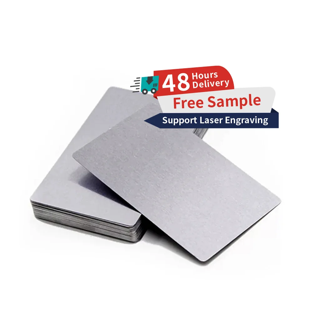 Good Price 0.2mm 0.8mm Customized Logo Standard Aluminum Blank Metal Business Cards Fibre laser engraving metal card
