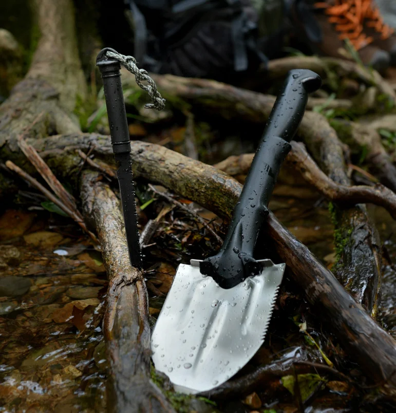 Outdoor Camping Fishing Sappers Shovel Multi-purpose Folding Shovel Steel Survival Spade