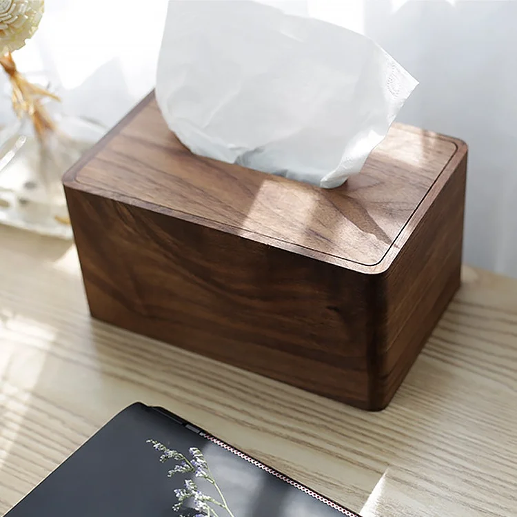 hot selling simple household living room toilet storage box wood tissue box