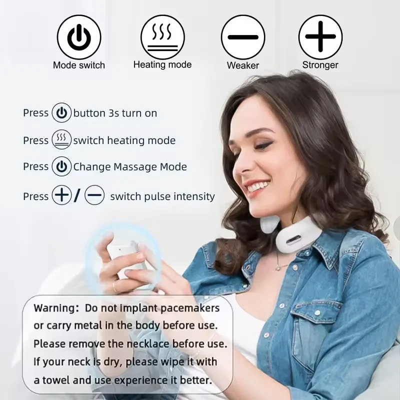 Intelligent Cervical Spine TENS Low Frequency Pulse Heating Massage 4D Smart Electric Neck and Shoulder Massager