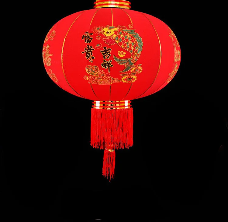 New Year Decoration  Red Chinese Waterproof Silk Lanterns For Outdoor Hanging Festival Lantern