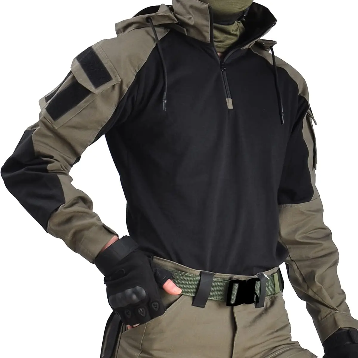 HCSF airsoft tactical uniform Protective Camouflage Suit with Frog Hood Formal Training Shirt Pants Breathable Canvas Fabric