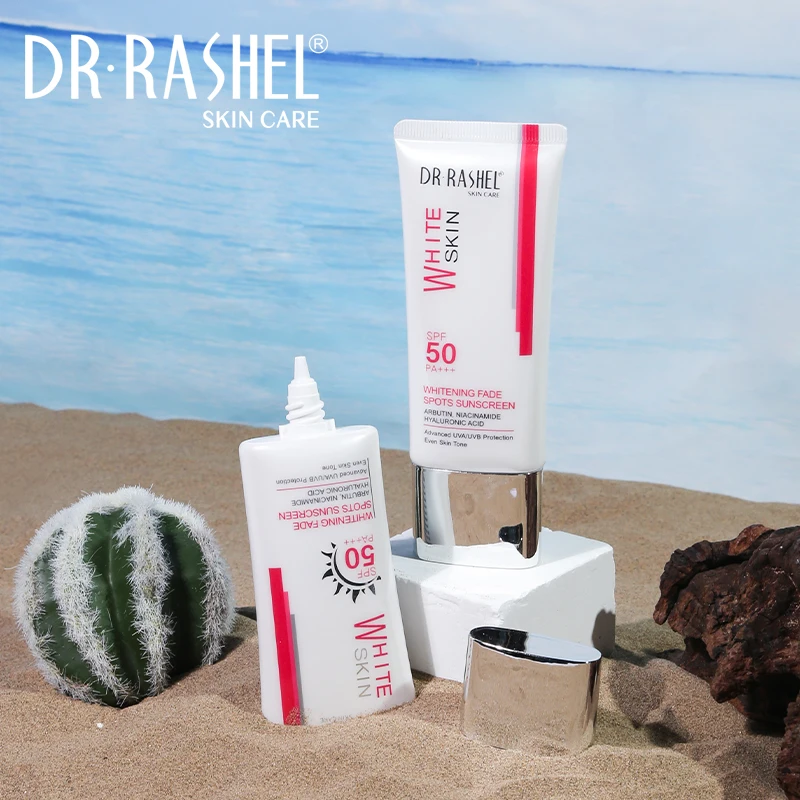 DR RASHEL Skin Care Products Moisturizing Whitening Fade Spots SPF 50 Sunscreen With Arbutin Niacinamide Hyaluronic Acid