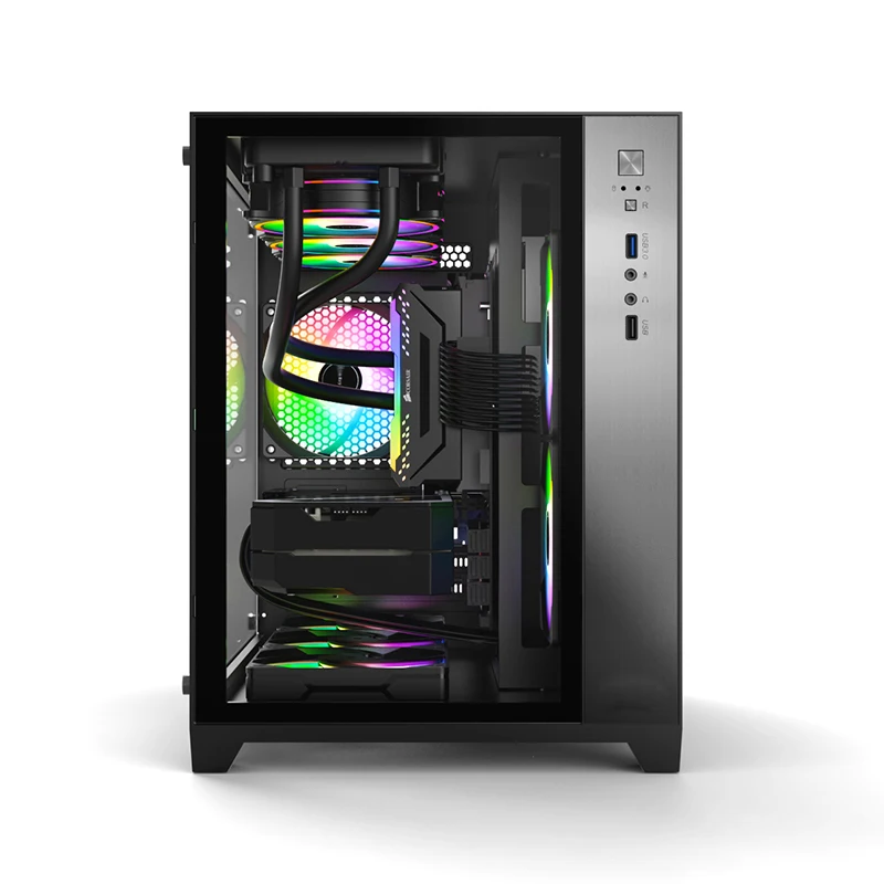 Wholesale 2023 New Design Custom Atx Pc Case Tempered Glass Panel Gaming Pc Case SPCC Computer Cases & Towers With Power Supply