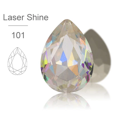 AW K9 Glass laser color  Drop Point Back Stones  Opal Series high quality  DIY necklace crystal brilliant Garment accessories