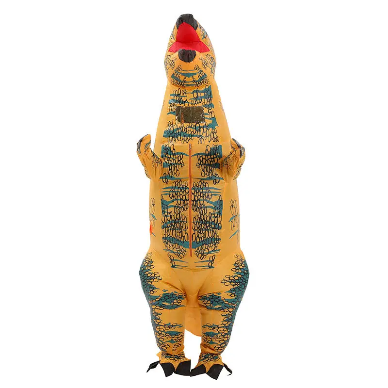 Christmas Dinosaur Inflatable Costume Riding A Tyrannosaurus Rex Cartoon Character Costume Outdoors Inflatable Costume