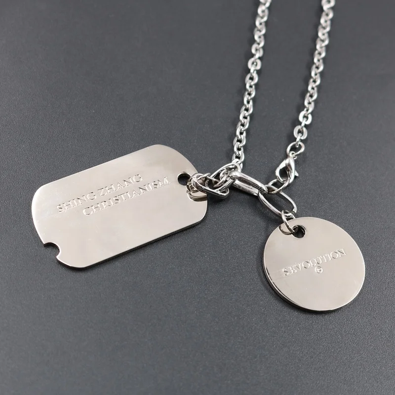 Hot Sale Custom Etching Metal Tag Stainless Steel Dogtag With Necklace