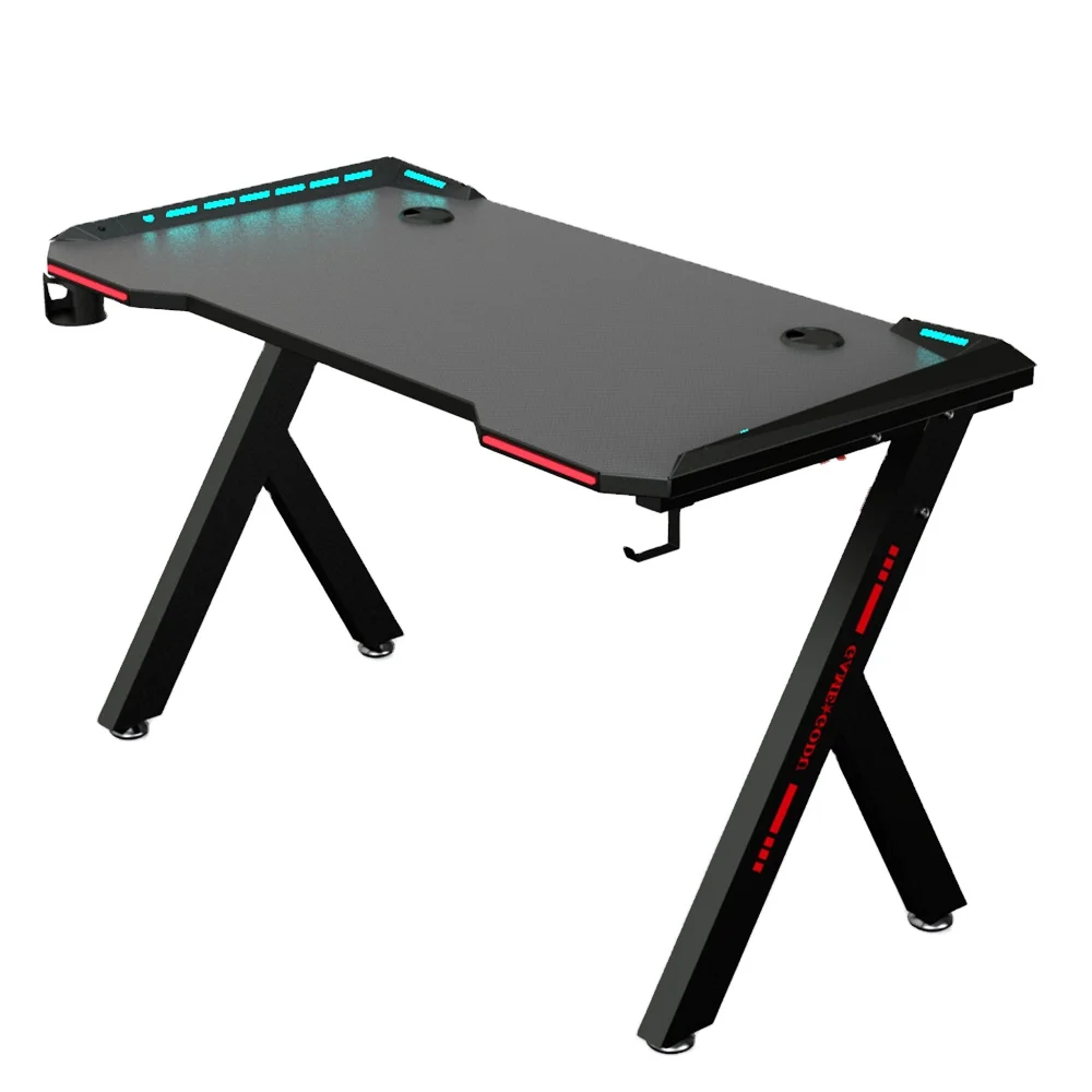 Wholesale Gaming Computer Desk Gamer Table  E-Sports Rgb Led Gaming Table Pc Desk With Led Light