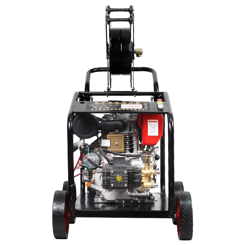 300 бар 12 л.с. 4000psi Машина для мойки автомобилей с дизельным двигателем Промышленный Очиститель канализации колесами мойка высокого давления