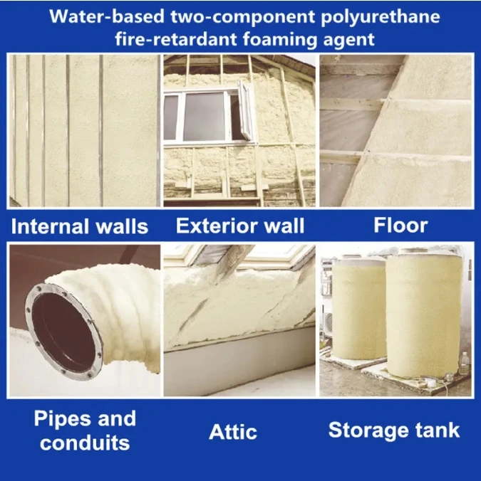 Spray Double Component Polyurethane Foam Poly And Iso Raw Material