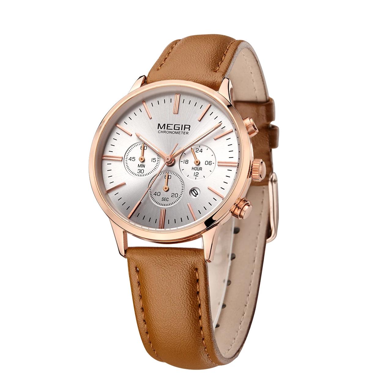 Top Brand MEGIR 2011Luxury Leather Ladies Watches Clock Women Fashion Quartz Watch For Women Custom LOGO Factory Wholesale