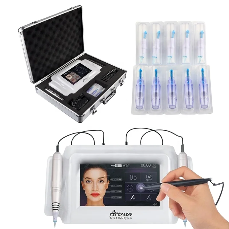 Professional Digital Tattoo Eyebrow Lip Permanent Make up Machine Artmex V8 PMU machine wireless with MTS PMU cartridge needle
