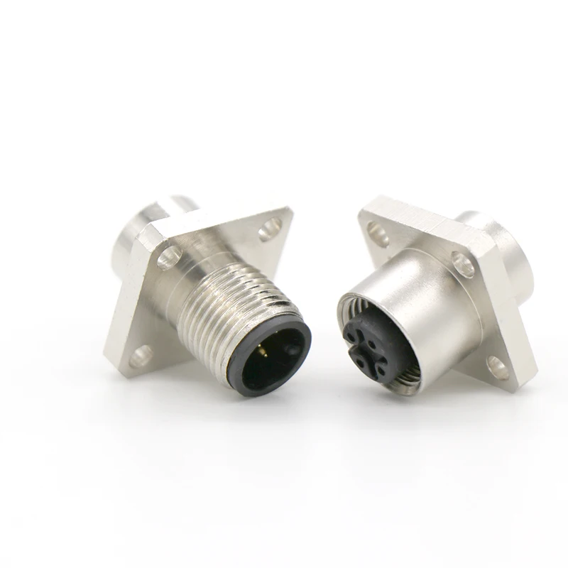 Chinese manufacturer M12 square socket connector wire cable circular connector