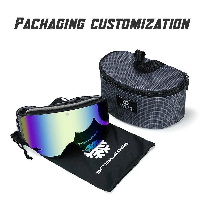 Snowledge 197D Ski Goggles Frameless Magnetic Interchangeable Lens 100% UV400 Protection Snow Goggles for Men Women