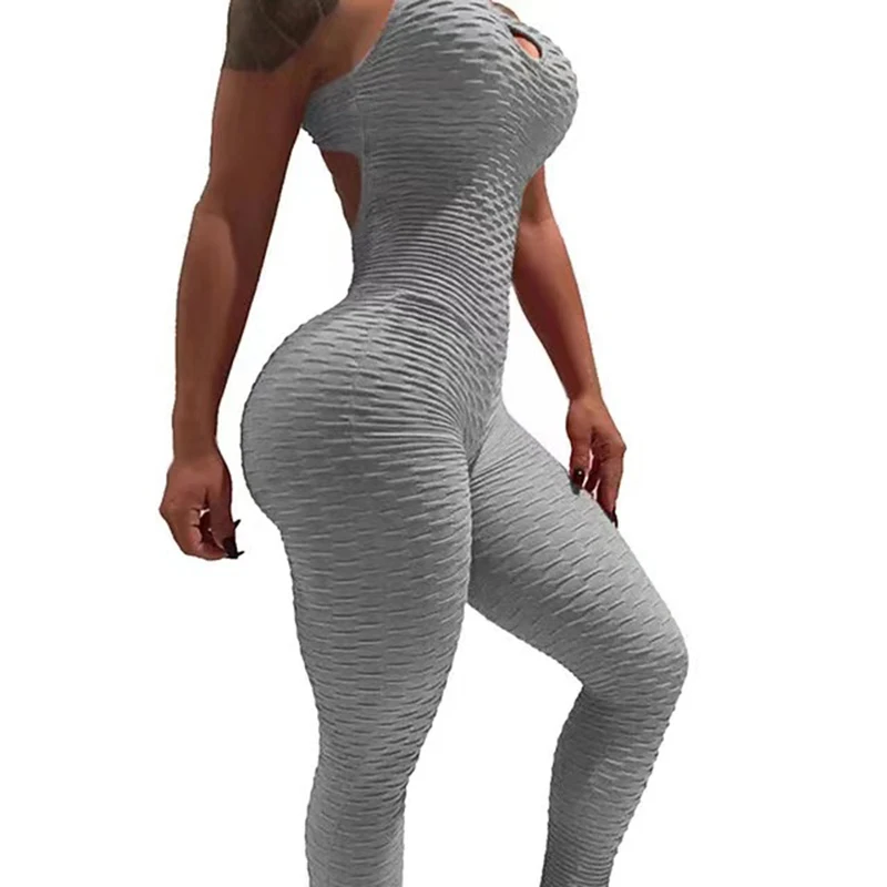 Bubble Texture Sexy Halter One-piece Yoga Suit Wholesale Fitness Clothing