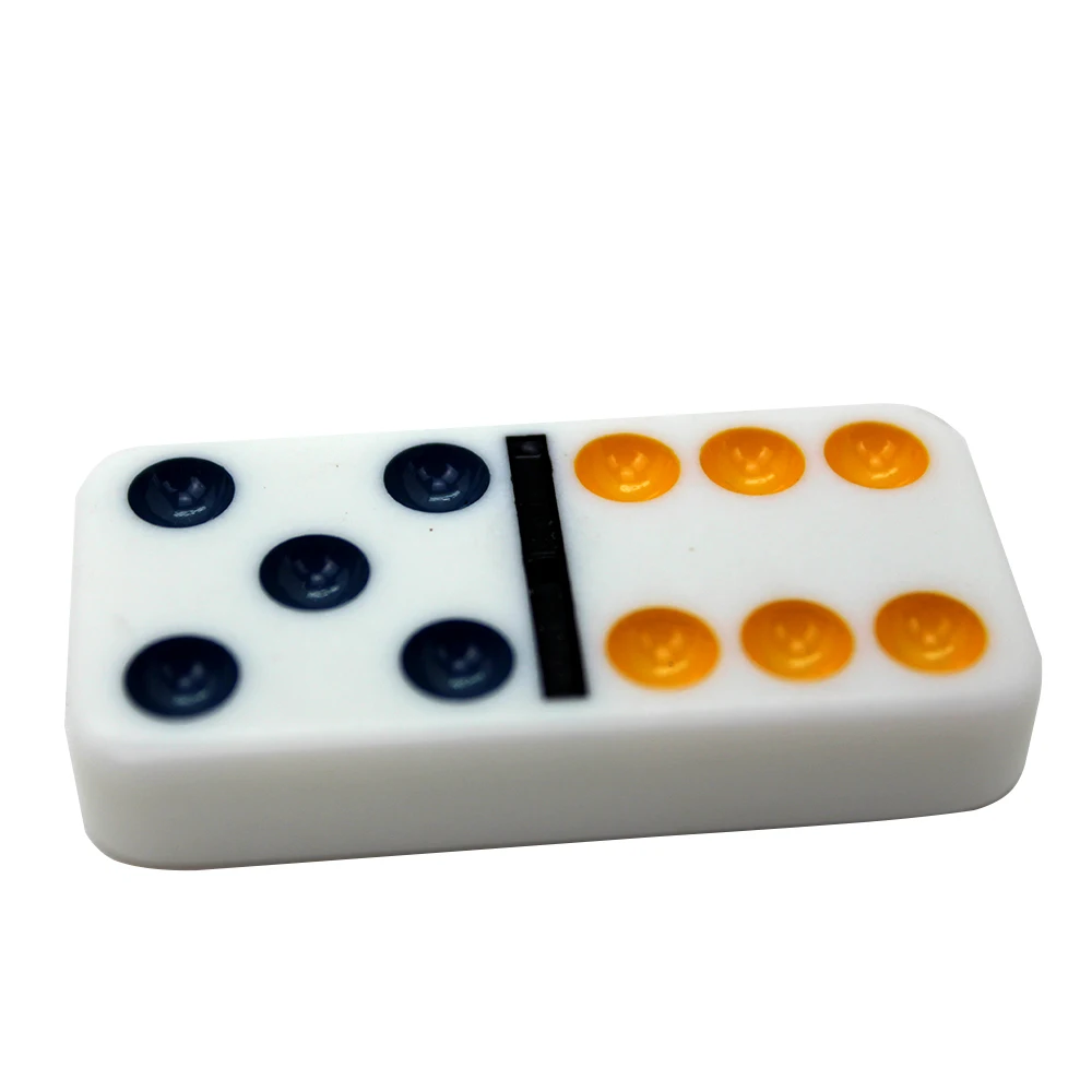 Double 6 Dominoes Set with Colored Dots 28 Piece Set White Dominoes with Tin Case