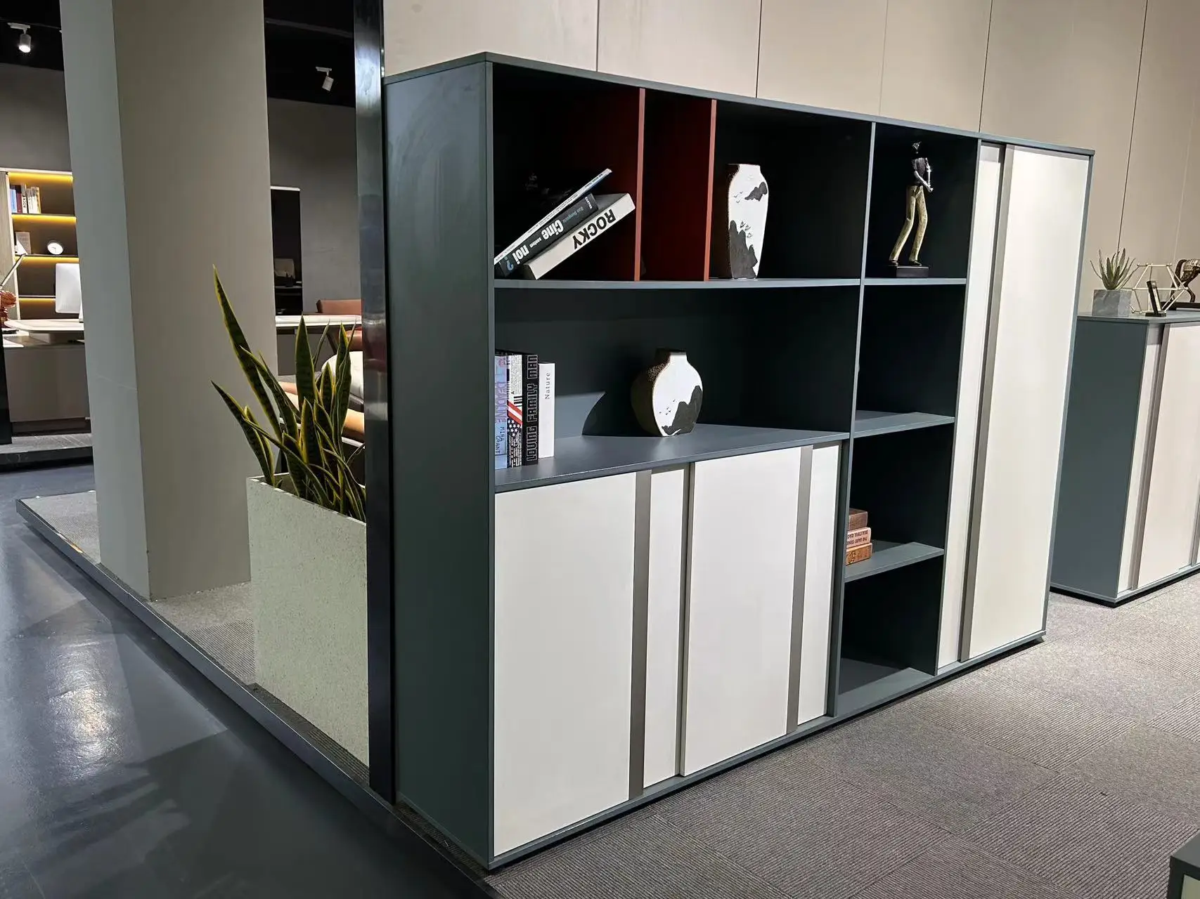 Современная мебель офисное оборудование для представительских помещений деревянный офисный шкаф