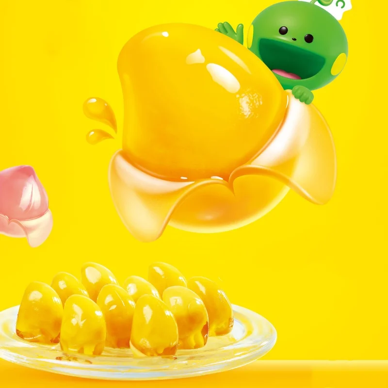 Factory direct sale new product assorted fruit flavour strawberry jelly casings peeling gummy candy