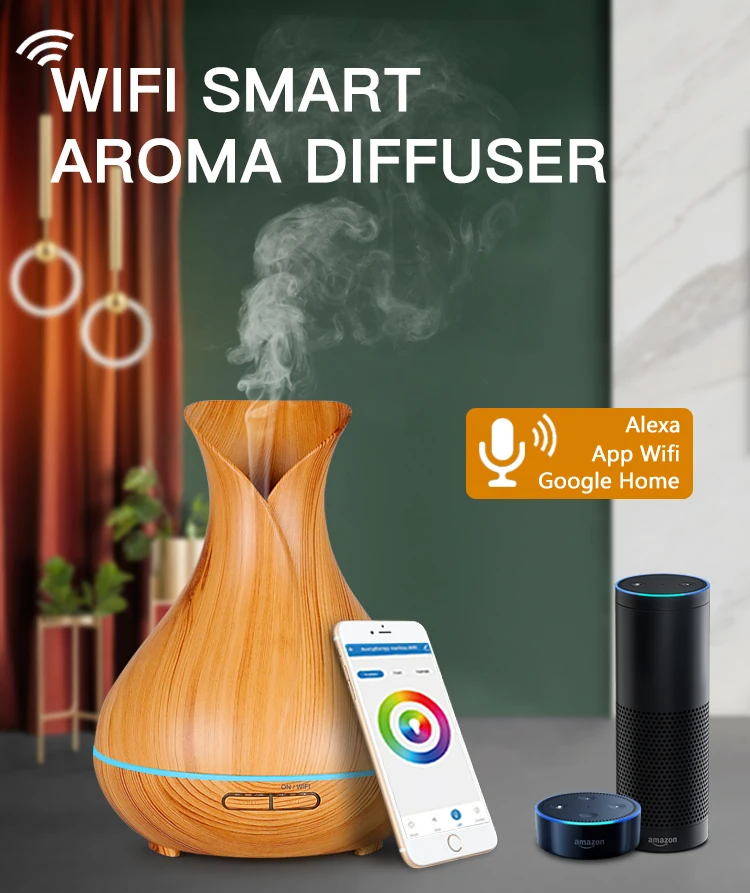 WIFI alexa google home smart life ультразвуковой диффузор для эфирного масла