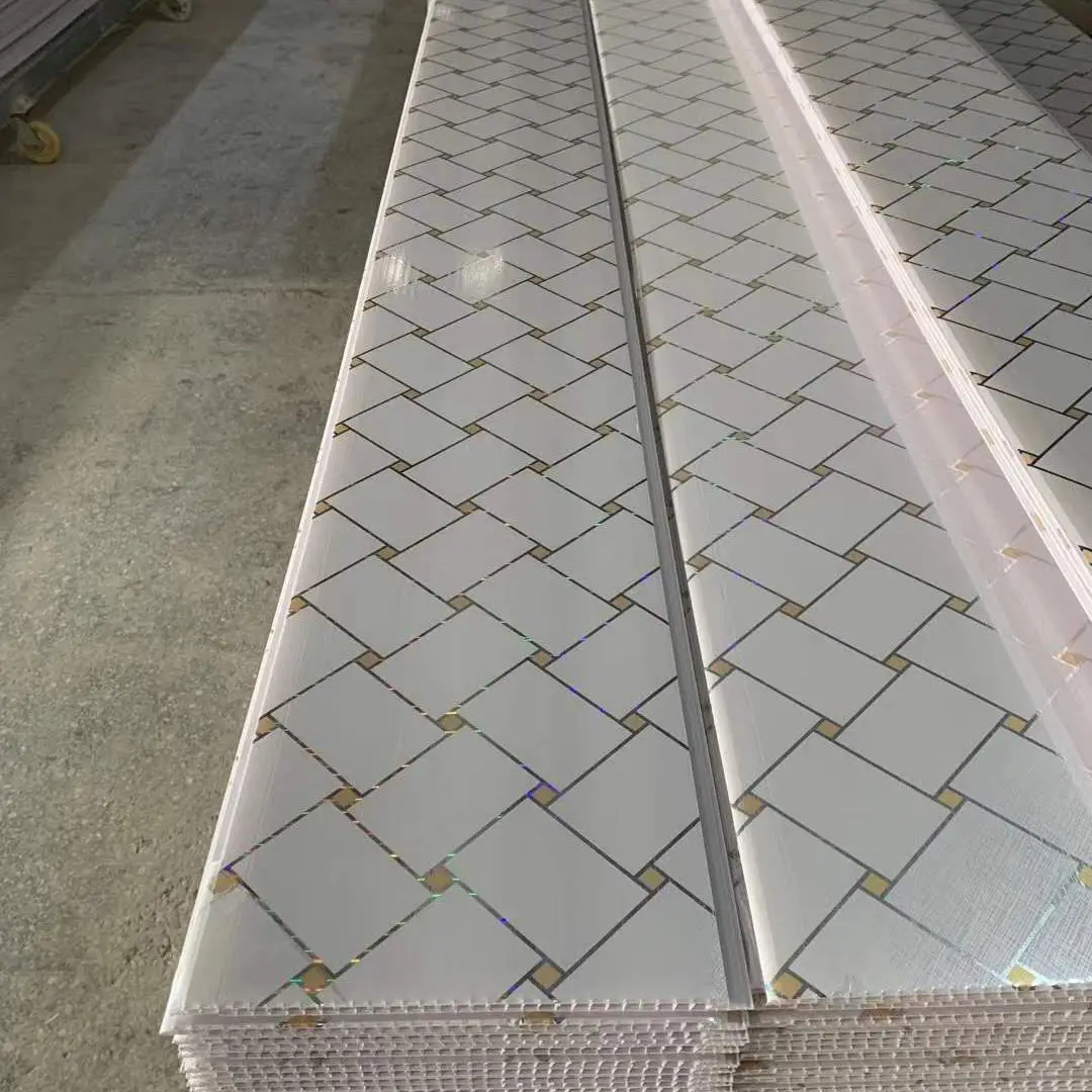 20cm bright white pvc ceilings wood grain hot stamping pvc false ceiling tile film coated laminate pvc plafond ceiling roof