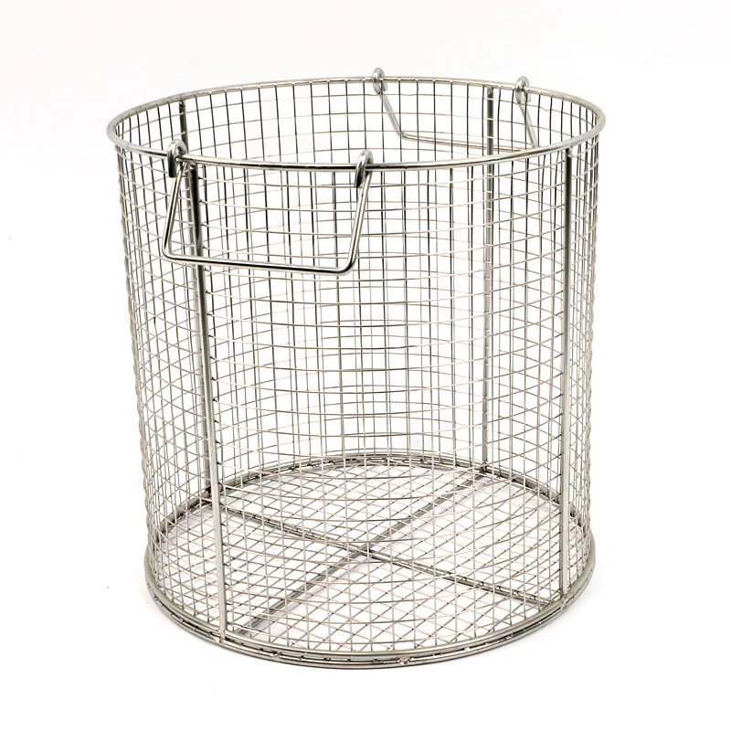 Customized food grade stainless steel wire mesh round basket for filter and storage